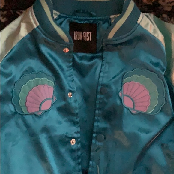 Iron Fist Mermaid For Life Bomber Jacket - Picture 3 of 4